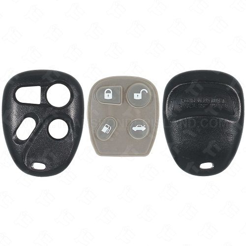 1998 - 2004 Cadillac Keyless Entry Remote Shell with 4B Gas Rubber Pad