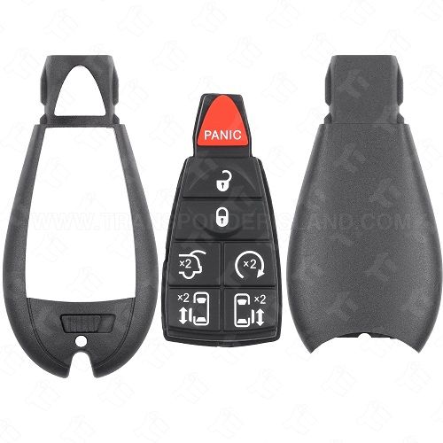 Chrysler Dodge Jeep Fobik Shell and Rubber Pad - 7B Hatch / Remote Start / Power Doors
