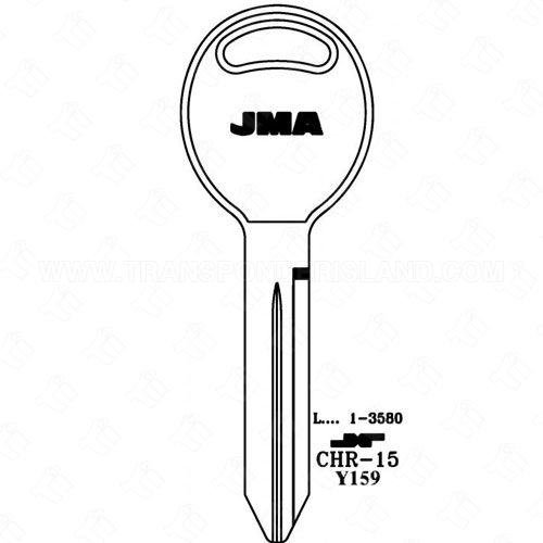 JMA Chrysler Dodge Jeep Mitsubishi Key Blank CHR-15 P1795 Y159