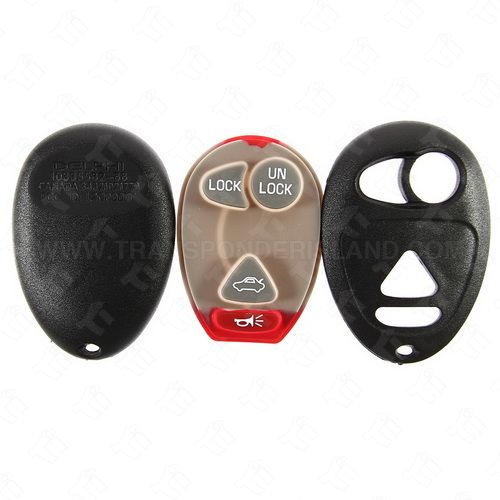 GM Oval Style Keyless Entry Remote Shell and Rubber Pad 4B Trunk