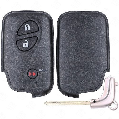 2007 - 2014 Lexus 3 Button Smart Key Shell with Emergency Key