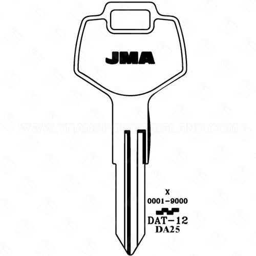 JMA Nissan Infiniti Subaru 8 Cut Key Blank DAT-12 X123 DA25