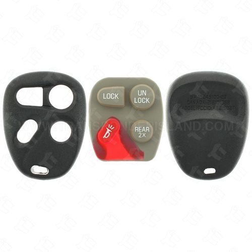 [TIK-GM-56] GM Old Style Keyless Entry Remote Shell and Rubber Pad 4B Rear 2X