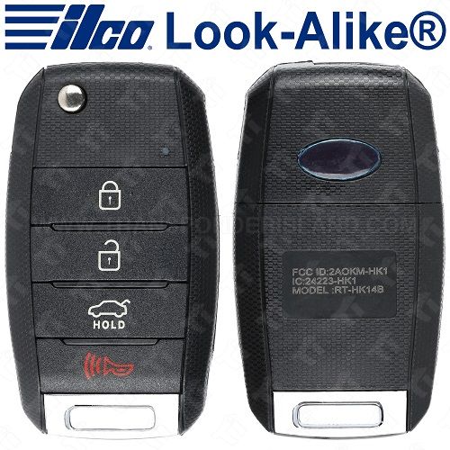 Ilco 2014 2017 Kia Rio Remote Flip Key 4B Trunk Gen 2 FLIPKIA4B6